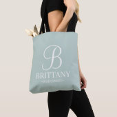 Elegant zwart en wit gepersonaliseerd Bridesmaid Tote Bag (Dichtbij)