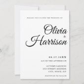 Elegant zwart en wit in één bruiloft kaart (Voorkant)