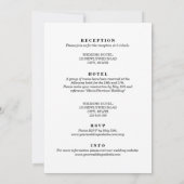 Elegant zwart en wit in één bruiloft kaart (Achterkant)