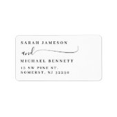 Elegant zwart en wit klassiek retouradres etiket (Voorkant)