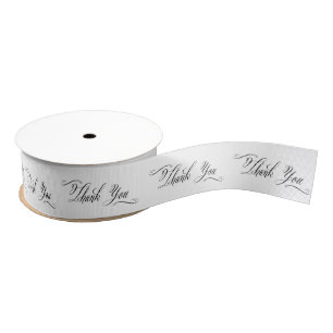Elegant Zwart en wit manuscript dank u Grosgrain Lint