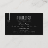 Elegant zwart en wit met Monogram Professional Visitekaartje (Achterkant)