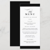 Elegant zwart en wit met zilveren accent menu (Voorkant / Achterkant)