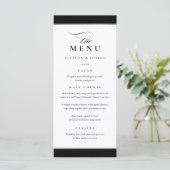 Elegant zwart en wit met zilveren accent menu (Staand voorkant)