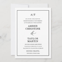 Elegant Zwart en Wit Minimalistisch Modern Chic Kaart