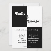 Elegant zwart en wit, modern, eenvoudig huwelijk kaart (Voorkant)