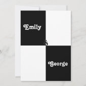 Elegant zwart en wit, modern, eenvoudig huwelijk kaart (Achterkant)