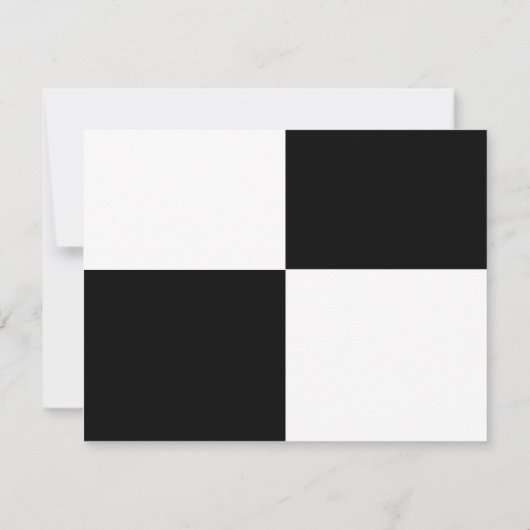 Elegant zwart en wit, modern, eenvoudig huwelijk RSVP kaartje (Achterkant)