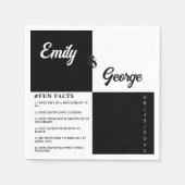 Elegant zwart en wit, modern, eenvoudig huwelijk servet (Voorkant)