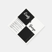 Elegant zwart en wit, modern, eenvoudig huwelijk servet (Hoek)