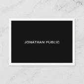 Elegant zwart en wit, modern, eenvoudig profession visitekaartje (Voorkant)