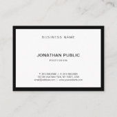 Elegant zwart en wit, modern, eenvoudig profession visitekaartje (Achterkant)