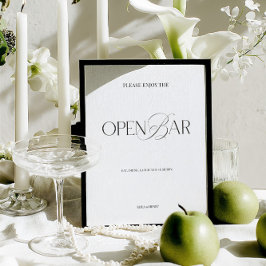 Elegant zwart- en wit modern huwelijksbord voor op