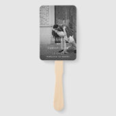 Elegant zwart- en wit modern huwelijksprogramma handwaaier (Voorkant)