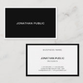 Elegant zwart en wit, modern visitekaartje (Voorkant / Achterkant)