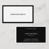 Elegant zwart en wit, modern visitekaartje (Voorkant / Achterkant)