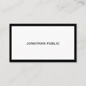 Elegant zwart en wit, modern visitekaartje (Voorkant)