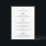 Elegant zwart en wit monogram modern huwelijksfees menu<br><div class="desc">Moderne trouwmenus met een strak design met schreef- en scriptlettertypen.</div>