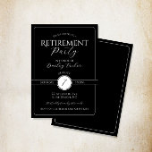 Elegant Zwart en Wit Pensioen Partij Kaart
