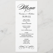 Elegant zwart en wit scrollend huwelijksmonogram menu (Voorkant)