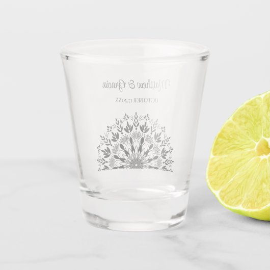 Elegant Zwart en Wit Shot Glas (Achterkant)