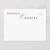 Elegant zwart en wit sparen de Datum Aankondigingskaart (Achterkant)