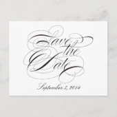 Elegant zwart en wit sparen de Datum Aankondigingskaart (Voorkant)