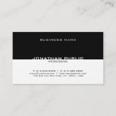Elegant zwart en wit, stijlvol, modern, luxe papie visitekaartje (Achterkant)