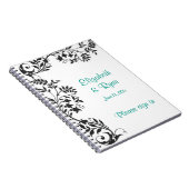 Elegant zwart en wit trouwgastenboek notitieboek (Rechterzijde)