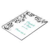 Elegant zwart en wit trouwgastenboek notitieboek (Linkerzijde)