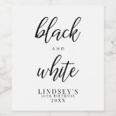 Elegant, zwart en wit wijn etiket (Enkel label)