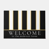 Elegant zwart en witte streep, speciaal gepersonal deurmat (Voorkant)