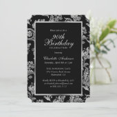 Elegant Zwart en Zilver  90ste Verjaardag Kaart (Staand voorkant)