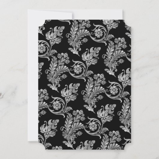 Elegant Zwart en Zilver 90ste Verjaardag Kaart (Achterkant)