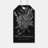 Elegant zwart en zilver gepersonaliseerde Kerstmis Cadeaulabel (Voorkant)