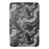 Elegant zwart en zilver Glitter Agaat Patroon Badmat (Voorkant Verticaal)
