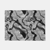Elegant zwart en zilver Glitter Agaat Patroon Deurmat (Voorkant)