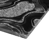 Elegant zwart en zilver Glitter Agaat Patroon Snijplank (Hoek)