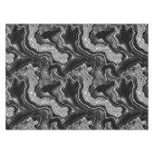 Elegant zwart en zilver Glitter Agaat Patroon Tafelkleed (Voorkant (Horizontaal))