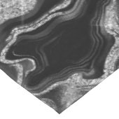 Elegant zwart en zilver Glitter Agaat Patroon Tafelkleed (Gekanteld)