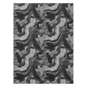 Elegant zwart en zilver Glitter Agaat Patroon Tafelkleed (Voorkant)