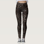 Elegant zwart en zilver grijs Bronze luipaard afdr Leggings<br><div class="desc">Elegant zwart en zilver grijs Bronze luipaard afdrukken</div>