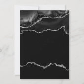 Elegant zwart en zilver marmeren agaat Afstuderen Kaart (Achterkant)