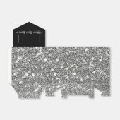 Elegant Zwart en Zilver Patroon Favor Box Bedankdoosjes (Uitgevouwen)