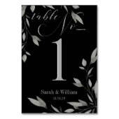 Elegant zwart en zilver script Eucalyptus bladeren Kaart (Voorkant)