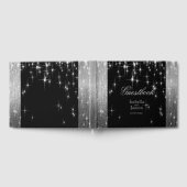 Elegant zwart en zilver Starlights Guestbook Gastenboek (Volledig)