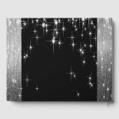 Elegant zwart en zilver Starlights Guestbook Gastenboek (Achterkant)