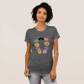 Elegant zwart engel silhouet met halo t-shirt (Voorkant volledig)