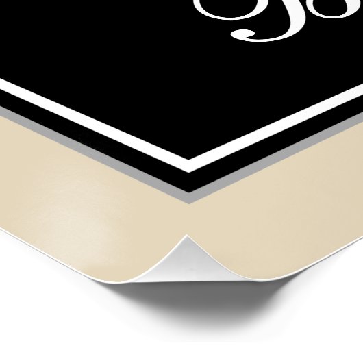 Elegant, zwart, Faux Gold 3rd Birthday + naam Perfect Poster (Hoek)