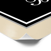 Elegant, zwart, Faux Gold 4th Birthday + naam Poster (Hoek)